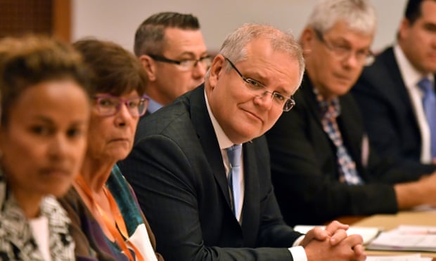 Prime minister Scott Morrison at the Indigenous peak bodies roundtable in January