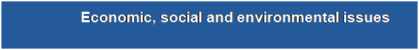 Text Box: Economic, social and environmental issues